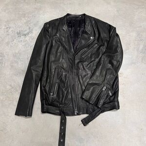Men’s Black Leather Jacket - BLK DNM - XL